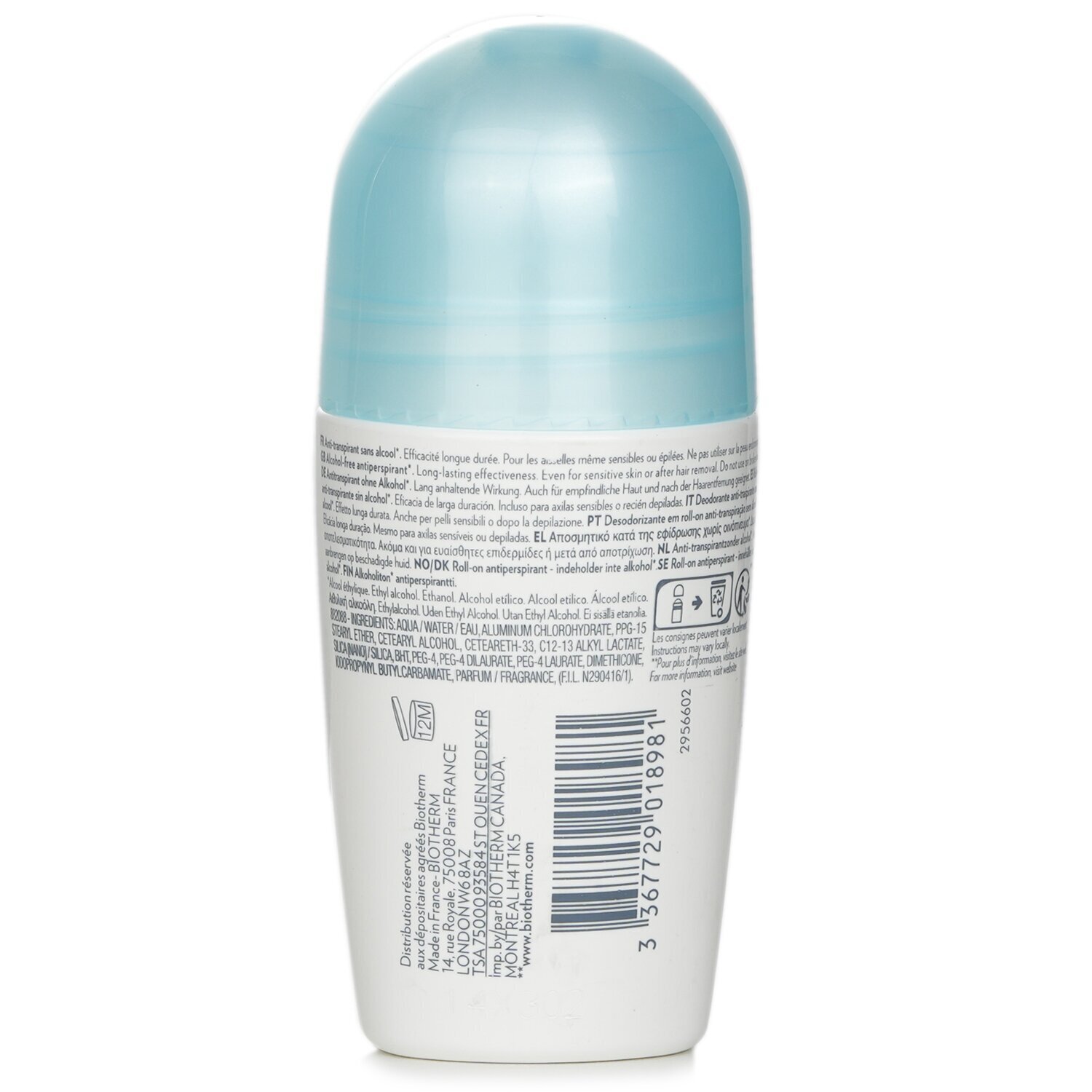 Biotherm Deo Pure Antiperspirant Roll-On(Random Packaging) 75ml/2.53oz