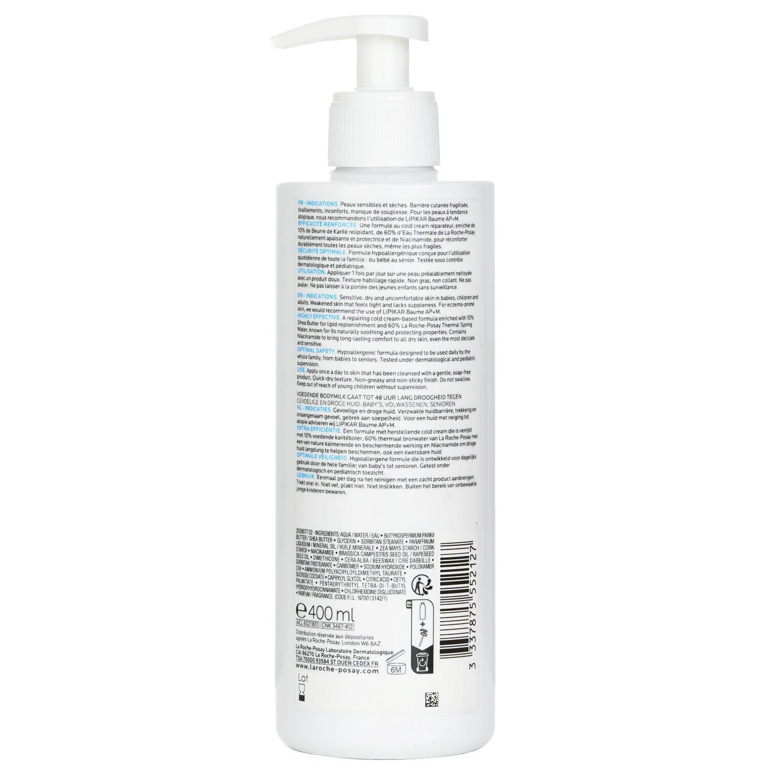 La Roche Posay Lipikar Lait Lipid-Replenishing Body Milk (Severely Dry Skin)(Random Packaging) 400ml/13.5oz