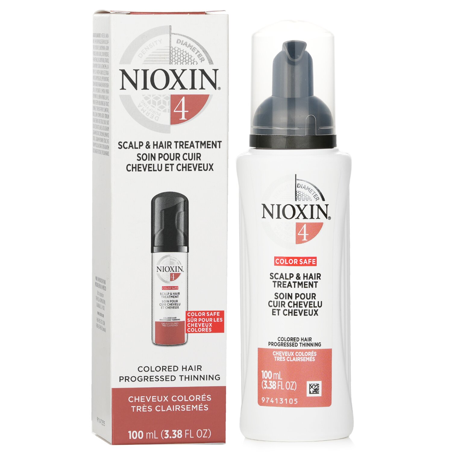 Nioxin Diameter System 4 Scalp & Hair Treatment (Colored Hair, Progressed Thinning, Color Safe) (Random Packaging) 100ml/3.38oz