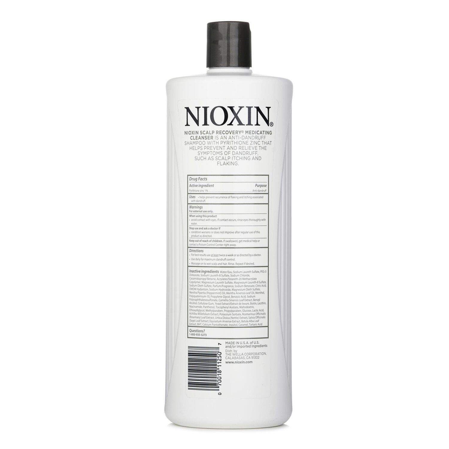 Nioxin Scalp Recovery Pyrithione Zinc Medicating Cleanser (For Itchy Flaky Scalp) (Random Packaging) 1000ml/33.8oz