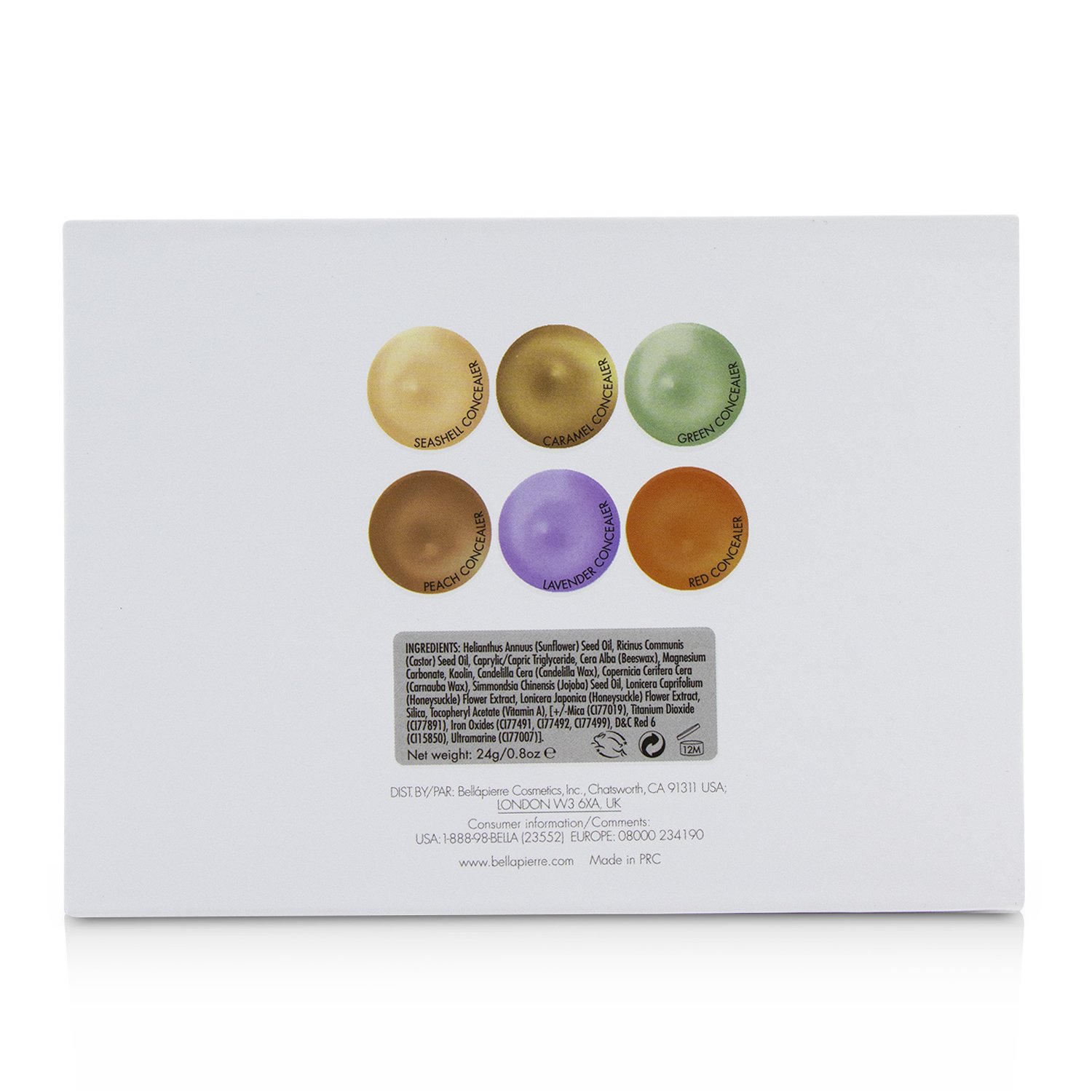 Bellapierre Cosmetics Color Correcting Concealer Palette (6x Concealer) 24g/0.8oz