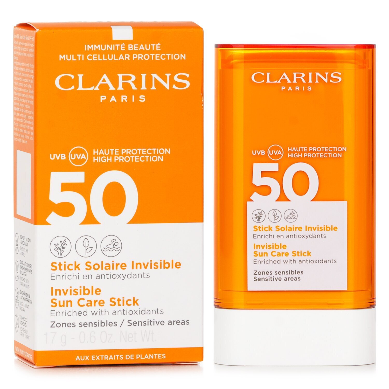 Clarins Invisible Sun Care Stick SPF50 High Protection - For Sensitive Areas (Random Packaging) 17g/0.6oz