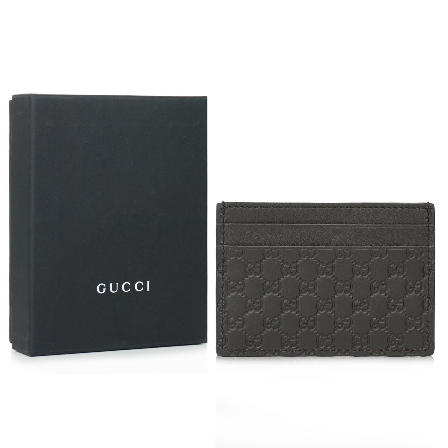Gucci Gucci Microguccissim a Card Holder 262837 - Brown Brown