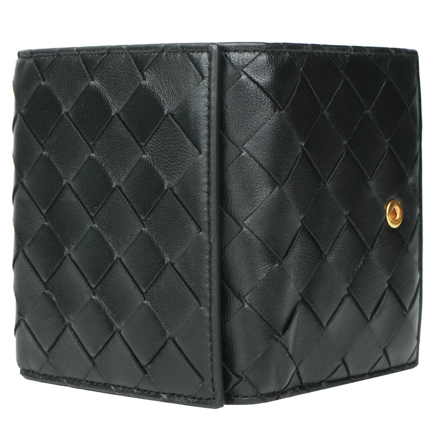 Bottega Veneta 2 fold wallet with coin purse 608074 Black