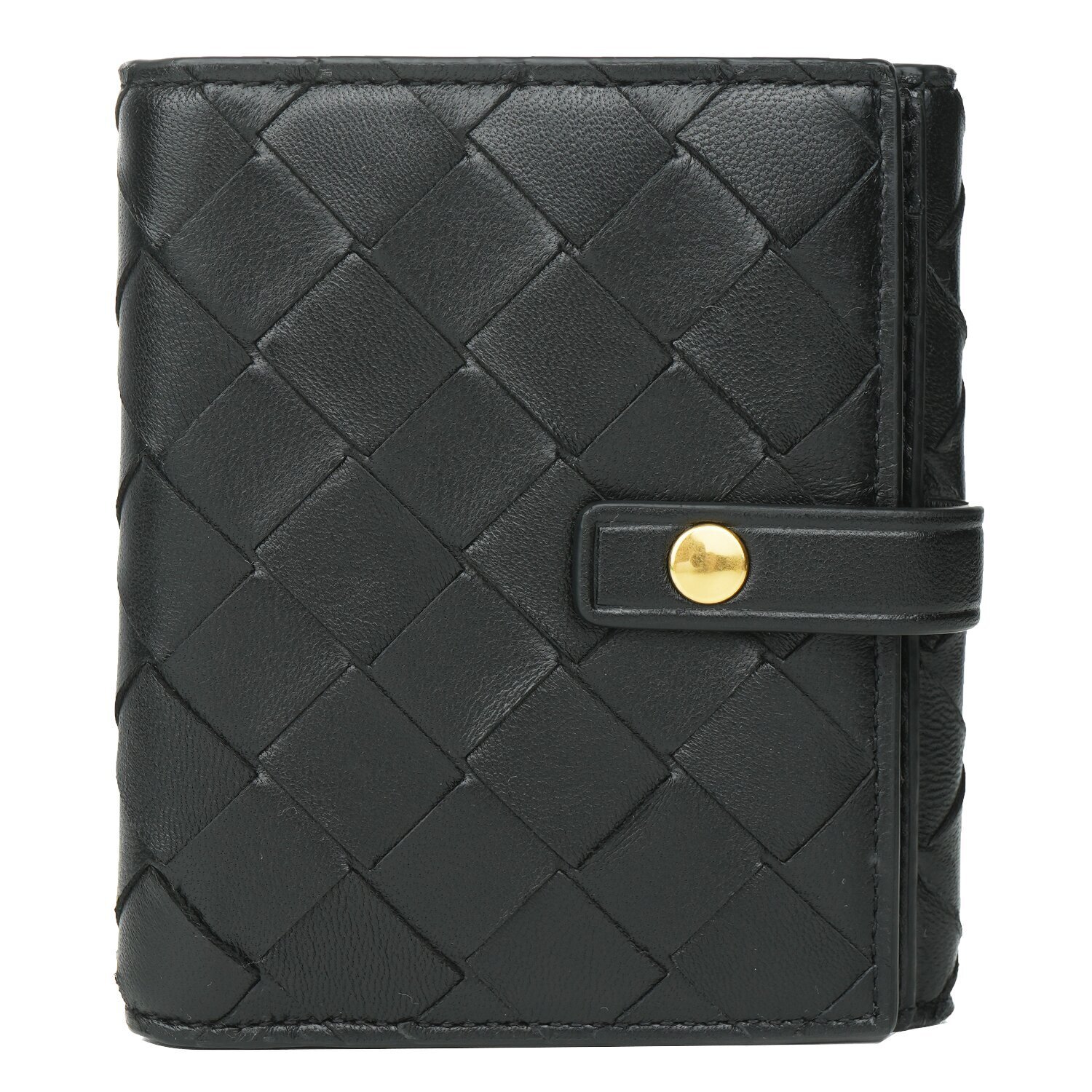 Bottega Veneta 2 fold wallet with coin purse 608074 Black