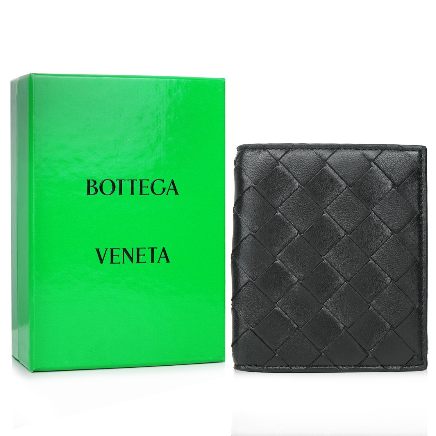 Bottega Veneta 2 fold wallet with coin purse 608074 Black