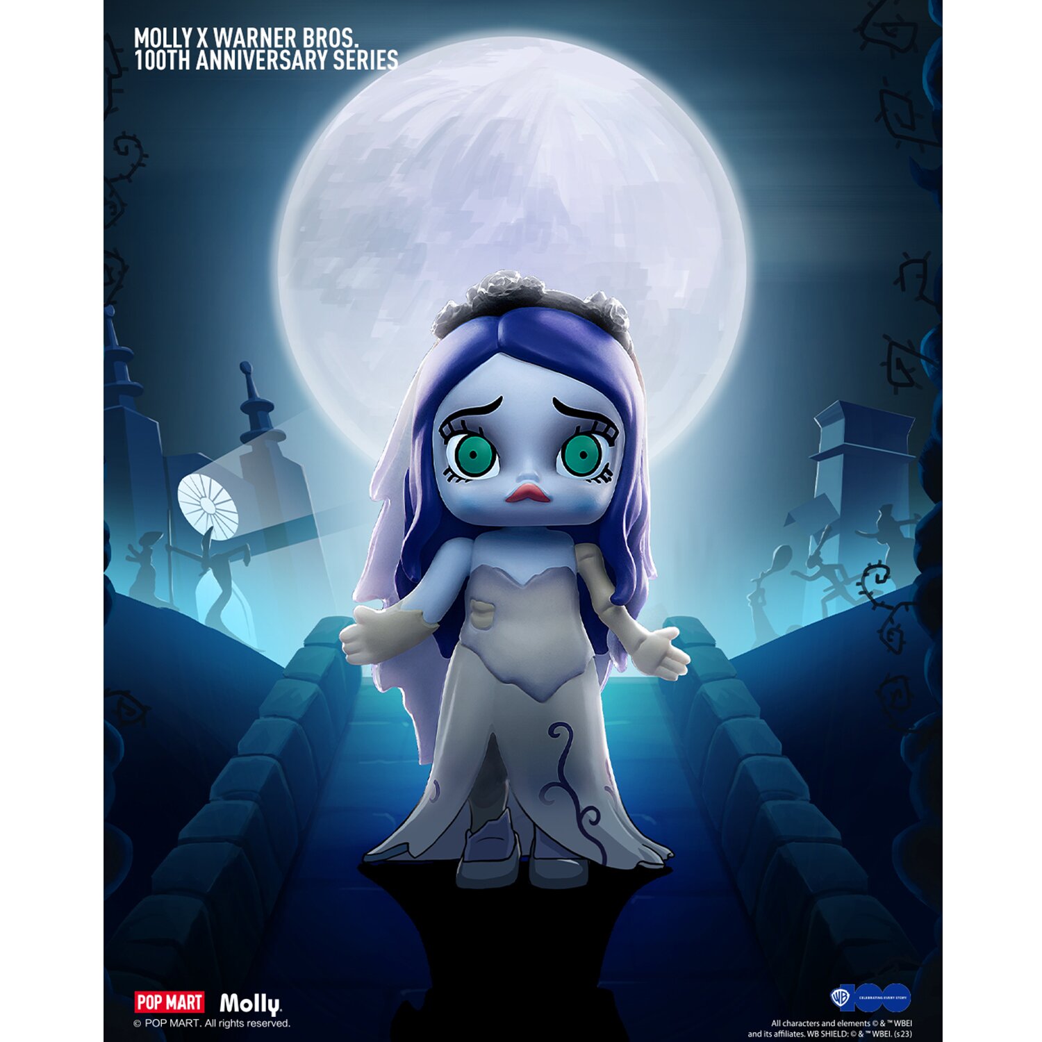 Popmart MOLLY × Warner Bros 100th Anniversary Series Figures (Individual Blind Boxes) 7x11x7cm