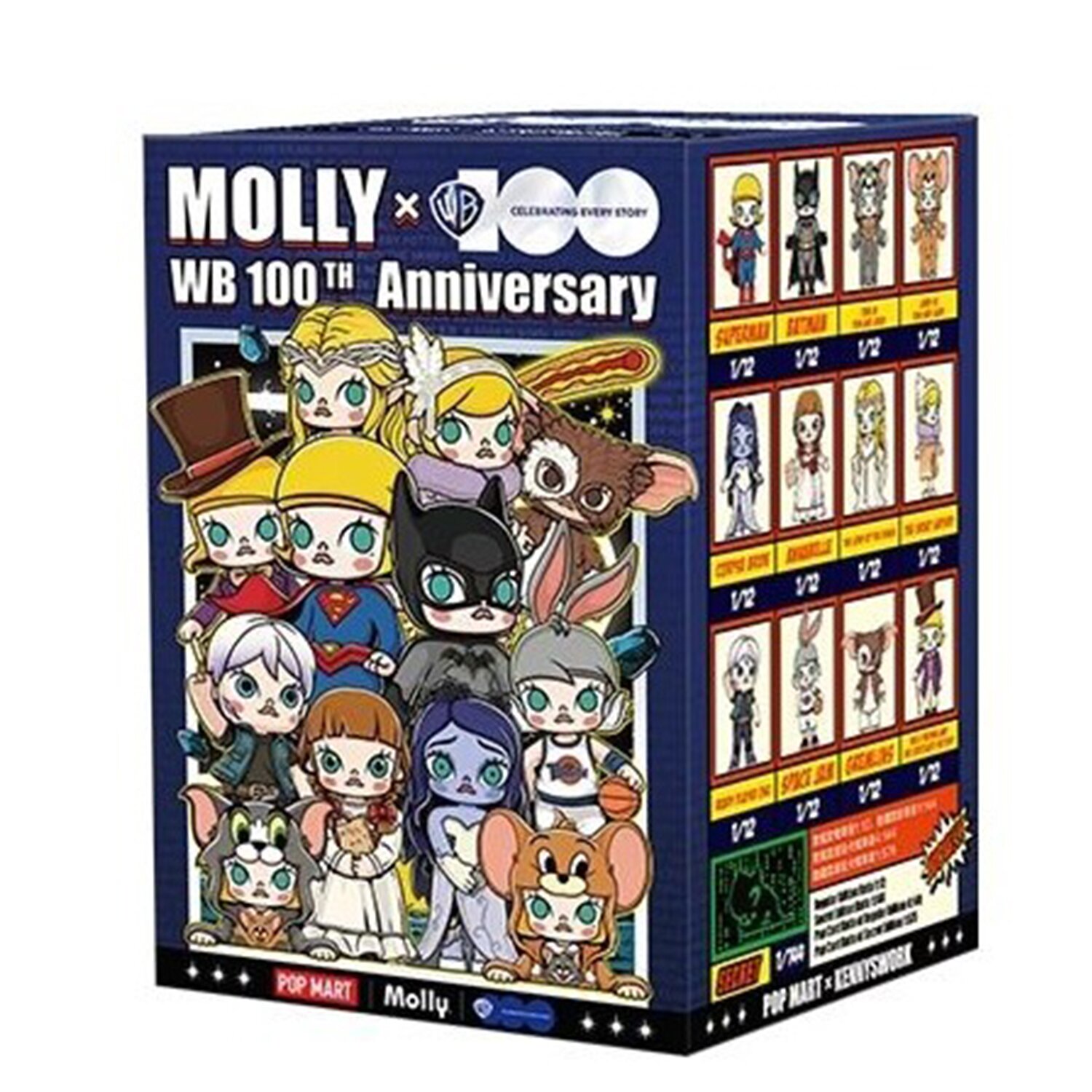 Popmart MOLLY × Warner Bros 100th Anniversary Series Figures (Individual Blind Boxes) 7x11x7cm