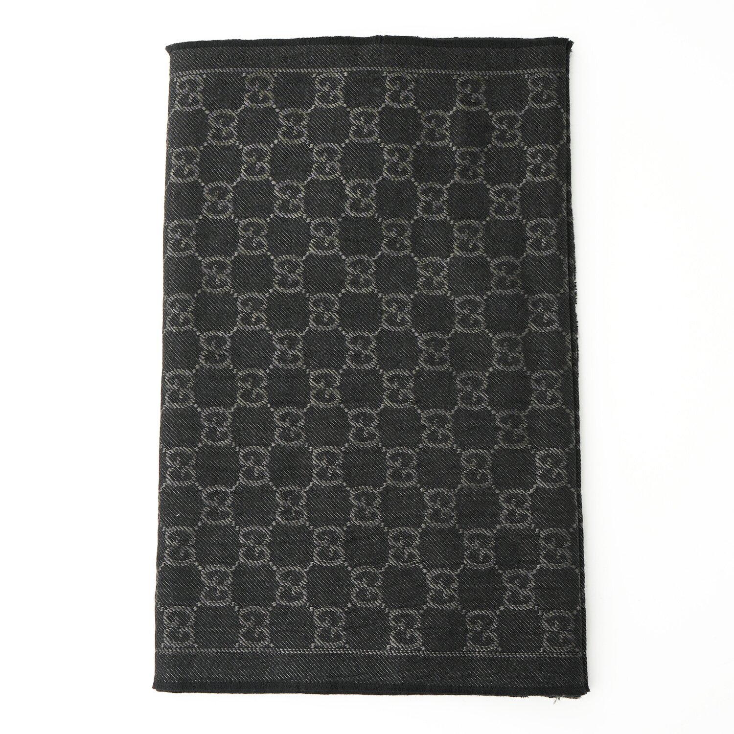 Gucci Reversible Arlisse GG Guccissima Scarf/Muffler 544619 Black Black