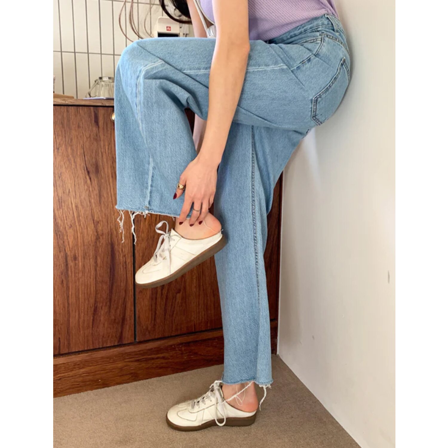 Trendywhere High Waist Wide Leg Jean Size: S