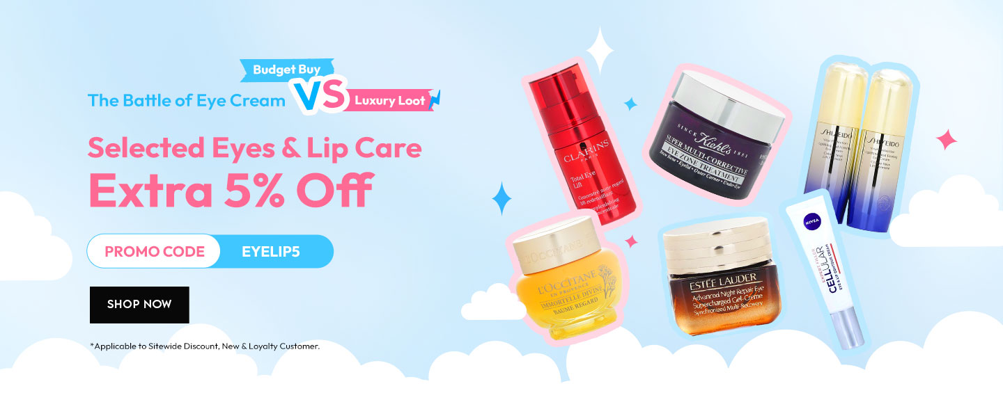 Enjoy extra 5% Off for selected eye & lip care products with the Promo Code “EYELIP5” & also the Sitewide Discount at Strawberrynet! Check it out!